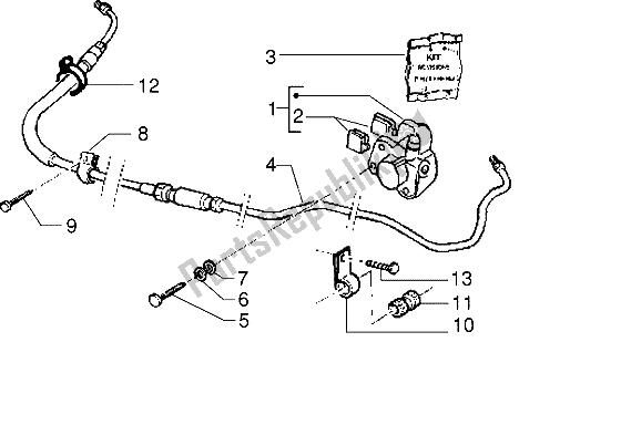 All parts for the Rear Brake Caliper (vehicle With Rear Hub Brake) of the Piaggio NRG Extreme 50 1999