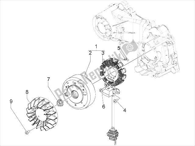 Toutes les pièces pour le Volant Magnéto du Piaggio FLY 50 4T 4V USA 2011