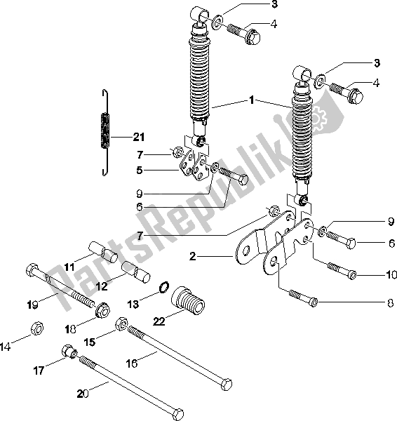 Toutes les pièces pour le Suspension Arrière - Amortisseur / S du Piaggio X8 125 Potenziato 2005