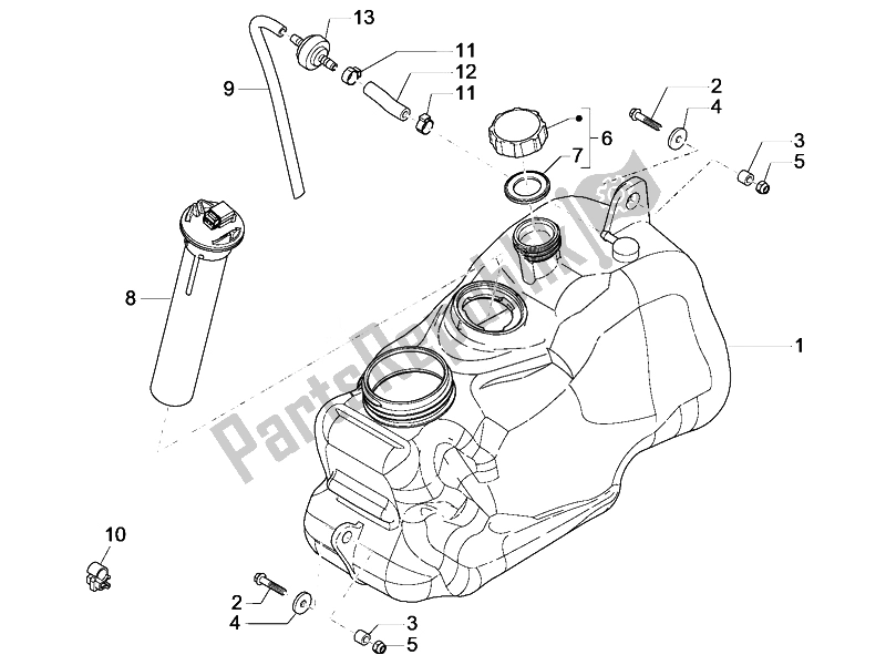 Todas las partes para Depósito De Combustible de Piaggio MP3 300 LT Business Sport ABS 2014