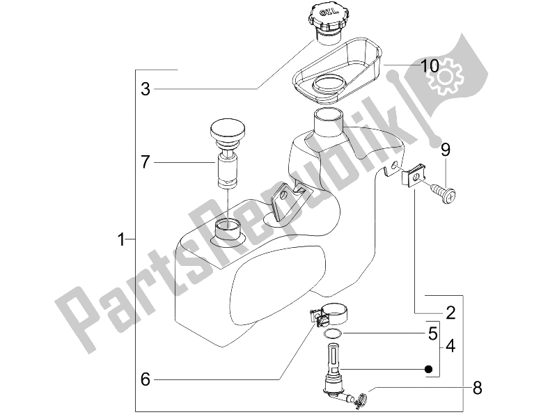 Tutte le parti per il Serbatoio Dell'olio del Piaggio Liberty 50 2T 2008