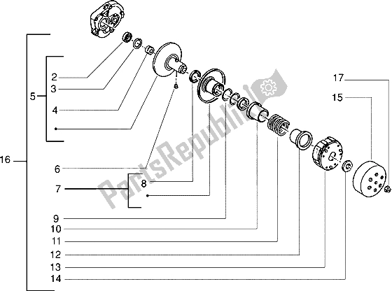 Tutte le parti per il Puleggia Condotta del Piaggio ZIP RST 50 1996