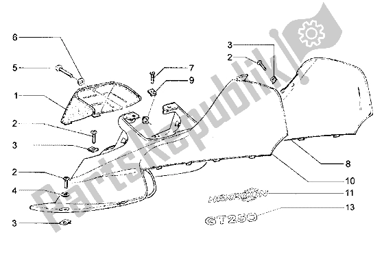 Tutte le parti per il Pannelli Laterali Superiori del Piaggio Hexagon GT 250 1998