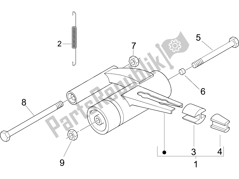 Toutes les pièces pour le Bras Oscillant du Piaggio Liberty 50 4T PTT D 2007