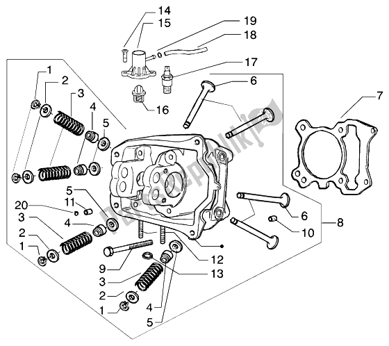 Todas las partes para Válvulas De Cabeza de Piaggio Beverly 125 2002