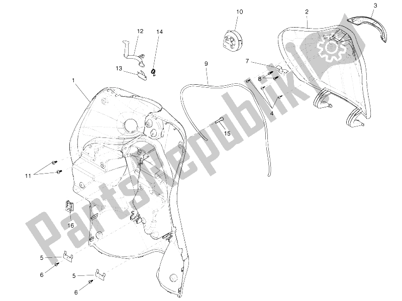 Todas as partes de Porta-luvas Frontal - Painel De Proteção Do Joelho do Piaggio Liberty 50 4T Delivery TNT 2009