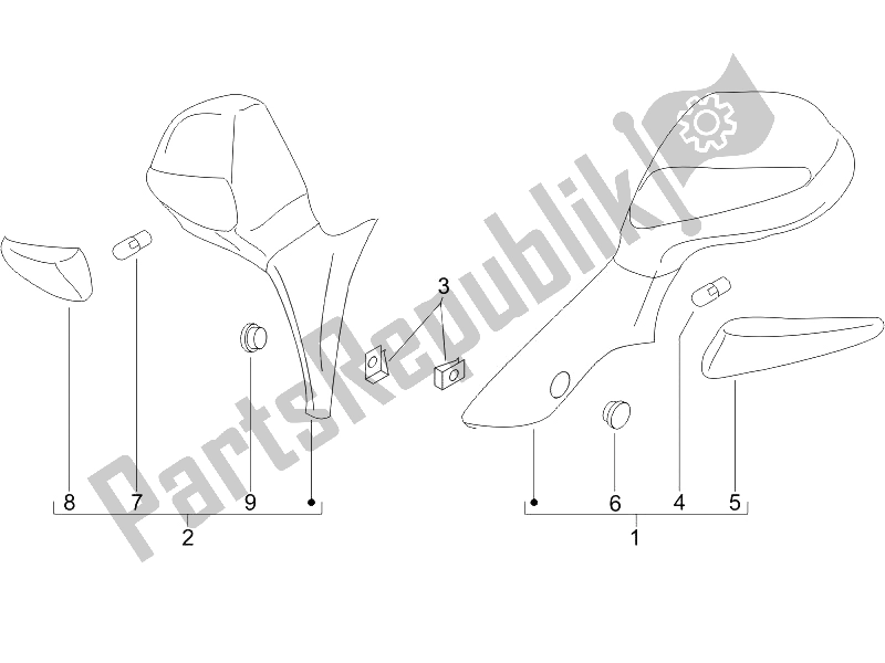 Toutes les pièces pour le Miroir (s) De Conduite du Piaggio X9 125 Evolution Potenziato UK 2006