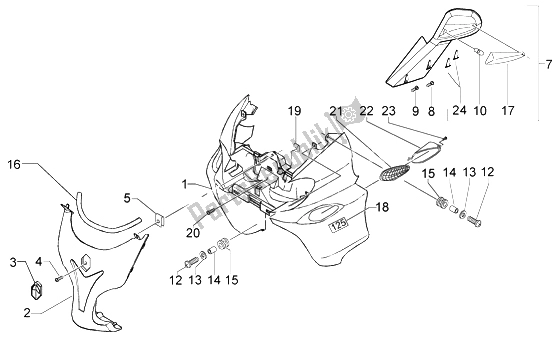 Toutes les pièces pour le Bouclier du Piaggio X9 125 Evolution 2006