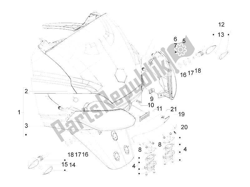 Todas las partes para Faros Traseros - Luces Intermitentes de Piaggio MP3 500 LT Sport Business 2011