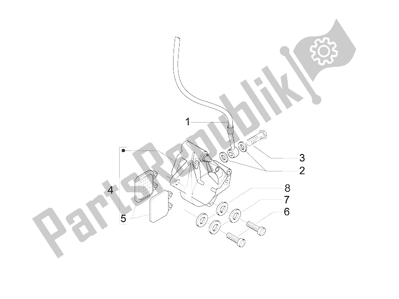 All parts for the Brakes Pipes - Calipers of the Piaggio Liberty 150 4T 2V IE E3 Vietnam 2011