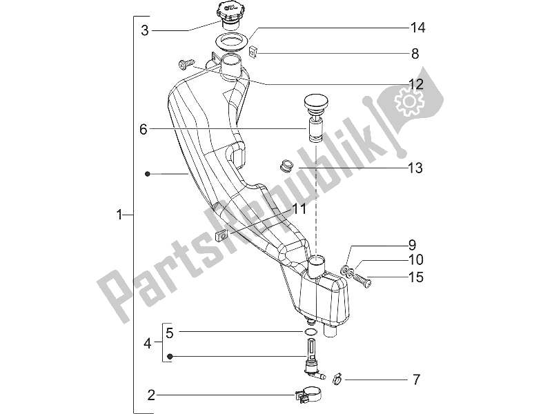 Tutte le parti per il Serbatoio Dell'olio del Piaggio NRG Power DD H2O CH 50 2011