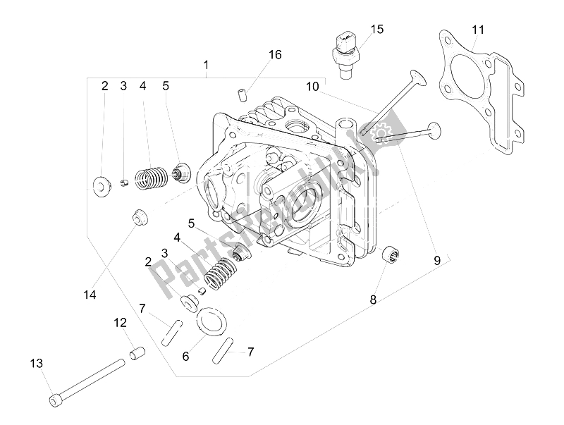 Toutes les pièces pour le Unité De Tête - Valve du Piaggio Liberty 50 Iget 4T 3V Emea 2015