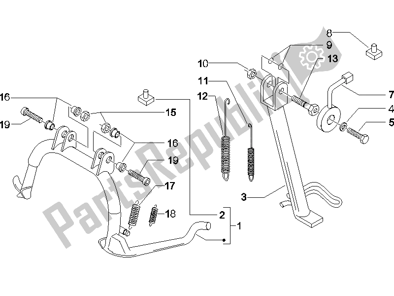 Tutte le parti per il Stand / S del Piaggio Beverly 500 2005