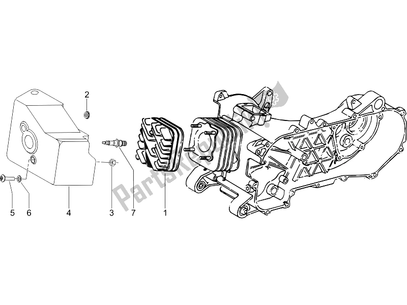 Todas las partes para Cubierta De Tapa De Cilindro de Piaggio FLY 50 2T 2010