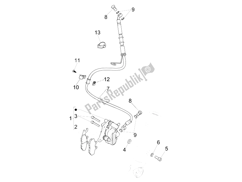 Todas las partes para Tubos De Frenos - Pinzas de Piaggio FLY 150 4T 3V IE Australia 2015