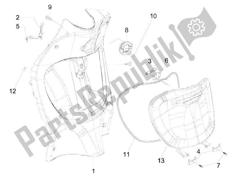 Toutes les pièces pour le Boîte à Gants Avant - Panneau De Protection Des Genoux du Piaggio Liberty 50 4T PTT D 2014