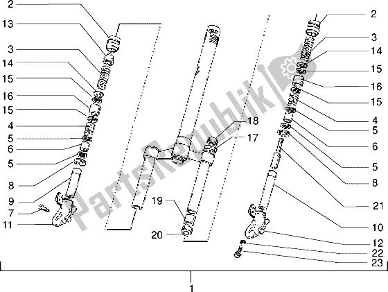 Toutes les pièces pour le Fourche Avant du Piaggio Skipper 125 1998