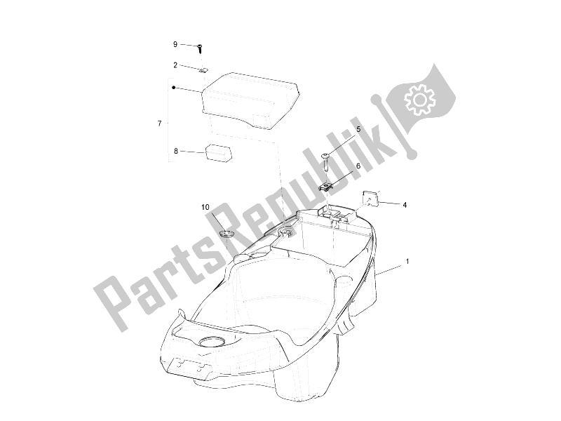 All parts for the Helmet Huosing - Undersaddle of the Piaggio Liberty 50 2T MOC 2009