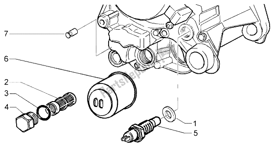 Toutes les pièces pour le Filtre à L'huile du Piaggio X8 125 2004