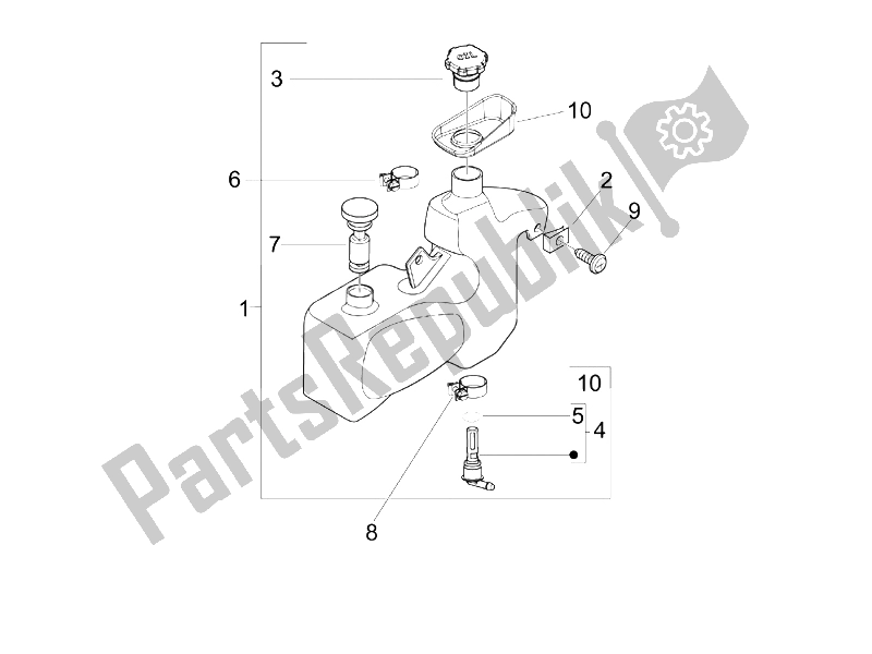 Tutte le parti per il Serbatoio Dell'olio del Piaggio Liberty 50 2T Sport UK 2006