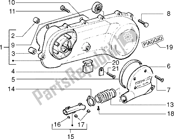 Toutes les pièces pour le Couvercle De Transmission du Piaggio NRG Extreme 50 1999