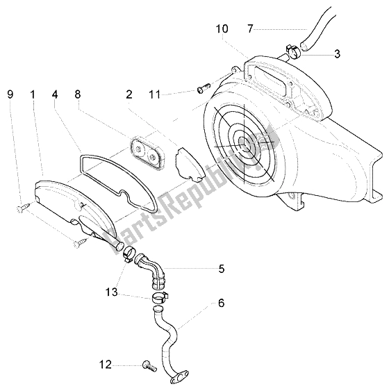 Tutte le parti per il Air Box Secondario del Piaggio FLY 50 4T 2004