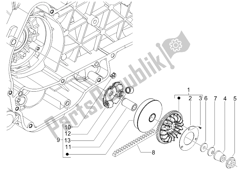 Toutes les pièces pour le Poulie Motrice du Piaggio Liberty 125 4T 2006