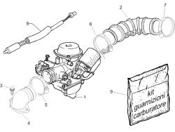 carburador, montaje - tubo de unión