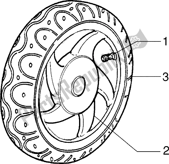 Alle onderdelen voor de Voorwiel van de Piaggio ZIP RST 50 1996