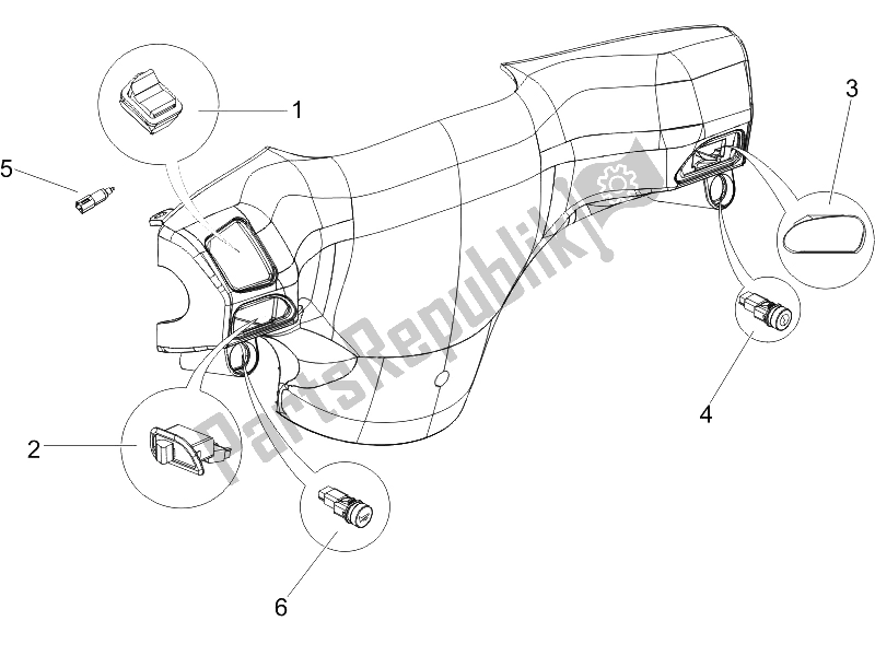 Wszystkie części do Selektory - Prze?? Czniki - Przyciski Piaggio ZIP 50 SP Euro 2 2006