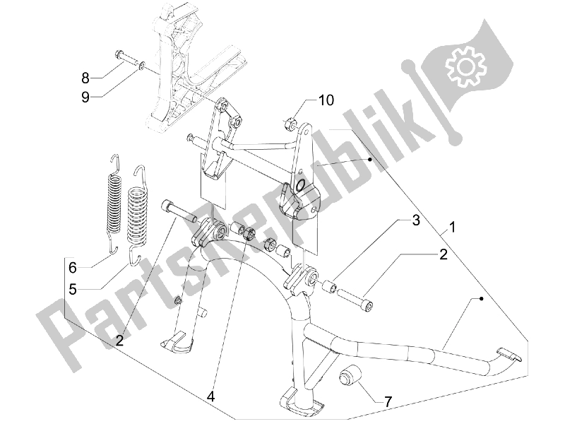 Todas las partes para Soporte / S de Piaggio MP3 500 USA 2007