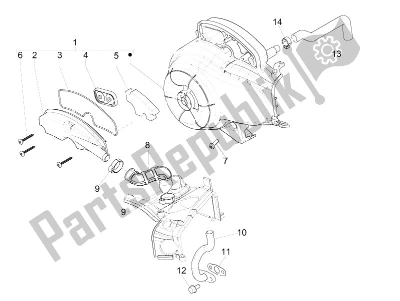 Toutes les pièces pour le Boîte à Air Secondaire du Piaggio Liberty 50 4T MOC 2009