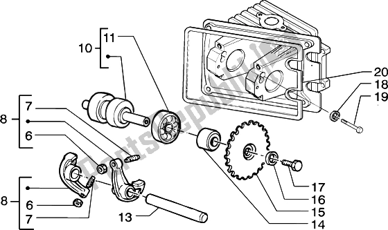 All parts for the Lever-camshaft of the Piaggio ZIP 50 4T 2002