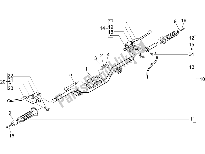 Wszystkie części do Kierownica - Master Cil. Piaggio Beverly 125 Sport E3 2007