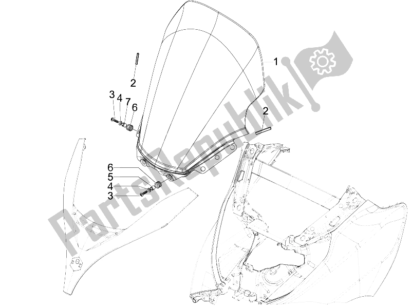 Wszystkie części do Szyba Przednia - Szk? O Piaggio MP3 250 IE LT 2008