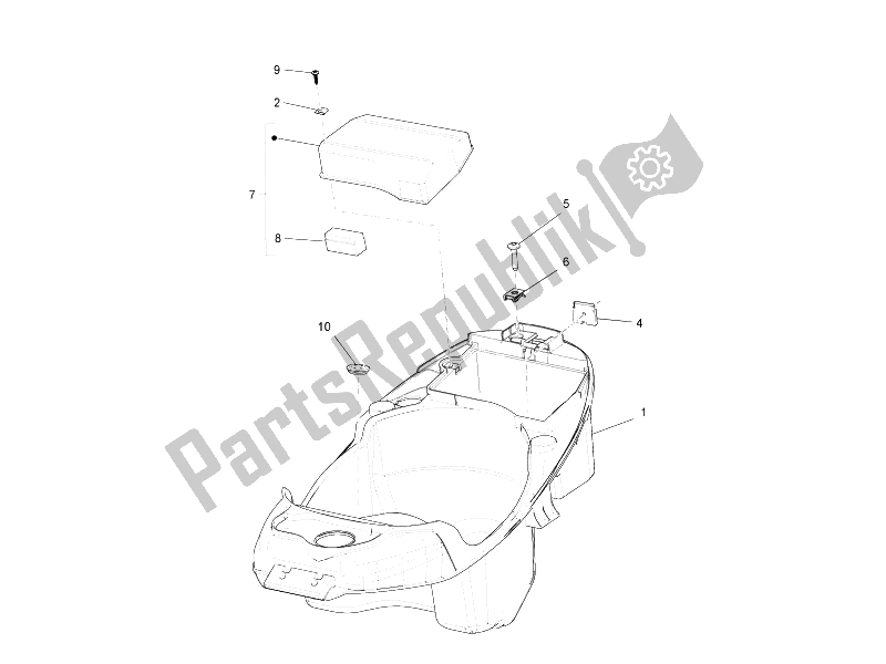 Tutte le parti per il Alloggiamento Casco - Sotto La Sella del Piaggio Liberty 150 4T E3 MOC 2009
