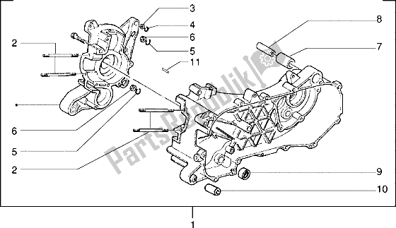 Todas las partes para Caja Del Cigüeñal de Piaggio NRG Extreme 50 1999