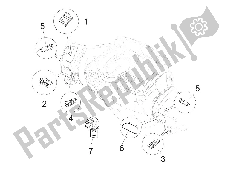 Toutes les pièces pour le Sélecteurs - Interrupteurs - Boutons du Piaggio NRG Power DD 50 2016