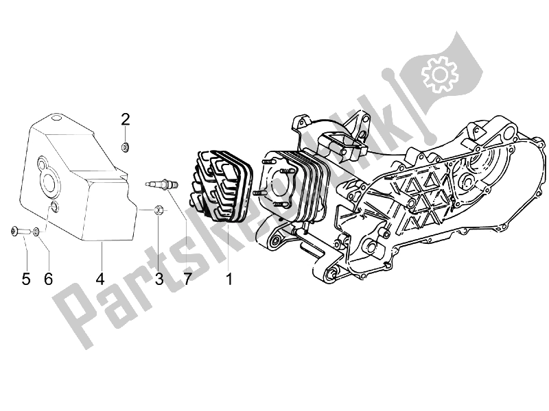 Todas las partes para Cubierta De Tapa De Cilindro de Piaggio ZIP 50 2T 2009