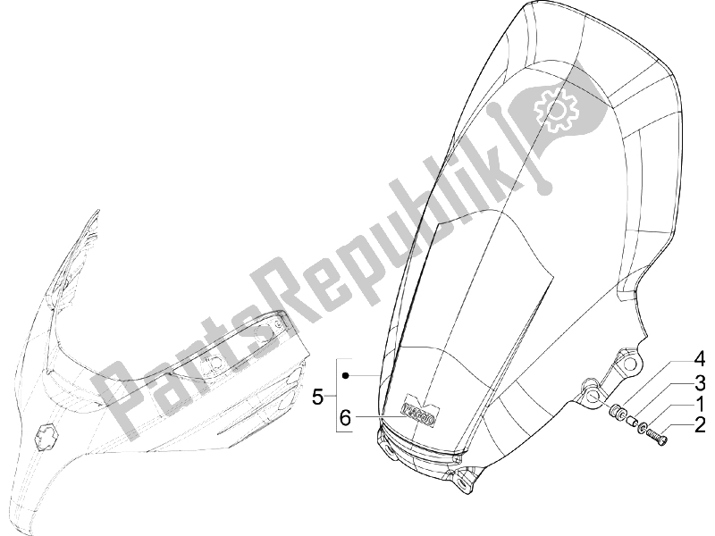 All parts for the Windshield - Glass of the Piaggio X EVO 400 Euro 3 2007