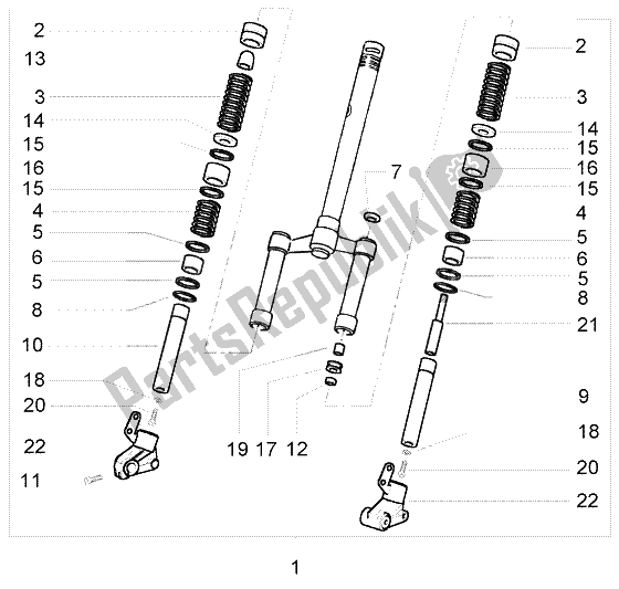 Toutes les pièces pour le Fourche Avant du Piaggio NRG Power Purejet 50 2005