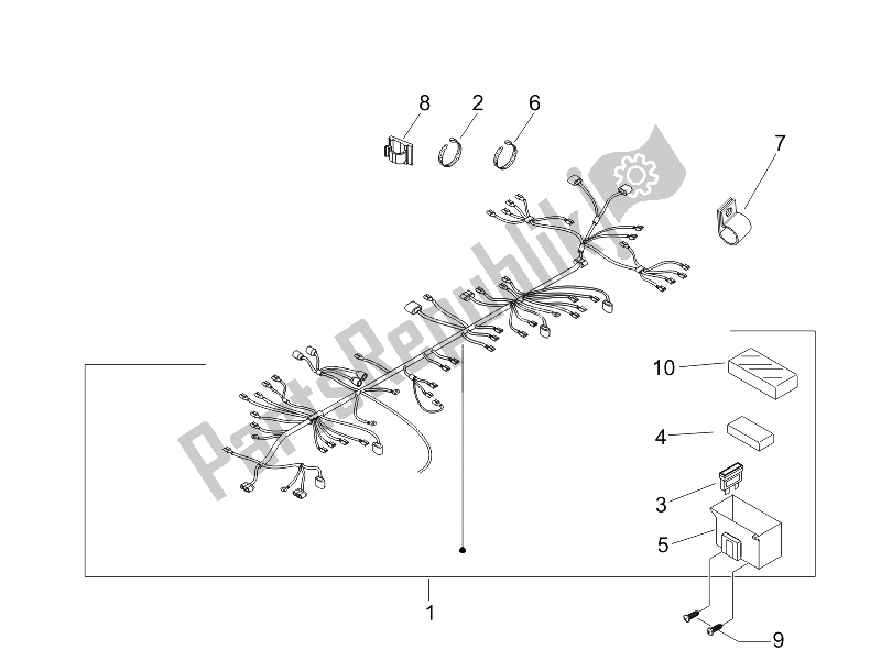 All parts for the Main Cable Harness of the Piaggio Liberty 125 4T Sport UK 2006