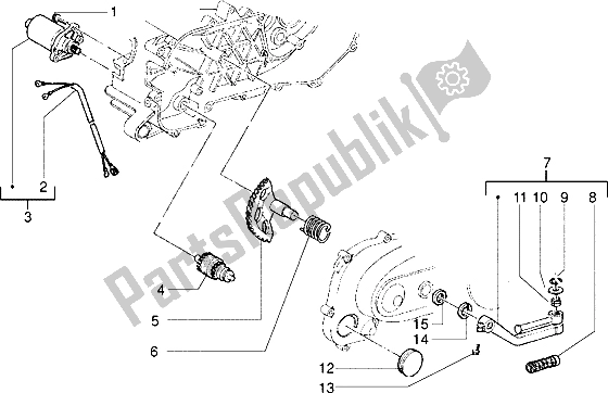 All parts for the Starting Motor-starter Lever of the Piaggio ZIP Freno A Disco 50 1995