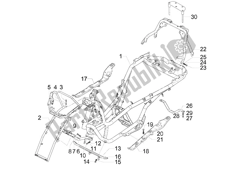 Toutes les pièces pour le Cadre / Carrosserie du Piaggio MP3 125 IE Touring 2011