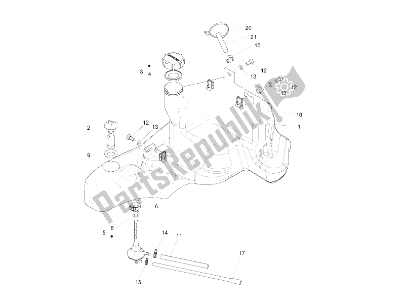 All parts for the Fuel Tank of the Piaggio ZIP 50 4T 2006