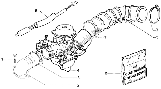 Toutes les pièces pour le Carburateur du Piaggio Liberty 50 4T RST Delivery 2004