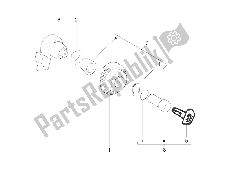 Toutes les pièces pour le Serrures du Piaggio Liberty Elettrico PPT Austria Spain 50 2011