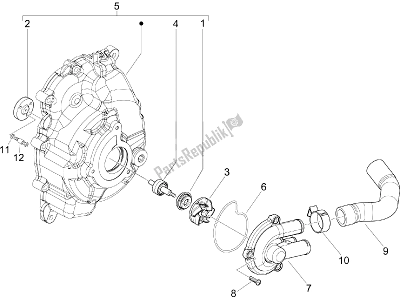 Toutes les pièces pour le Pompe De Refroidissement du Piaggio Beverly 125 2005