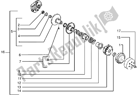 Tutte le parti per il Puleggia Condotta del Piaggio ZIP 50 1995