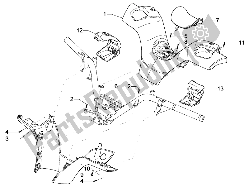 Toutes les pièces pour le Couvertures De Guidon du Piaggio MP3 500 Sport ABS USA 2015